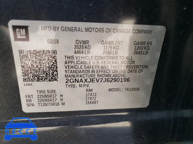 2018 CHEVROLET EQUINOX L 2GNAXJEV7J6290196 image 12