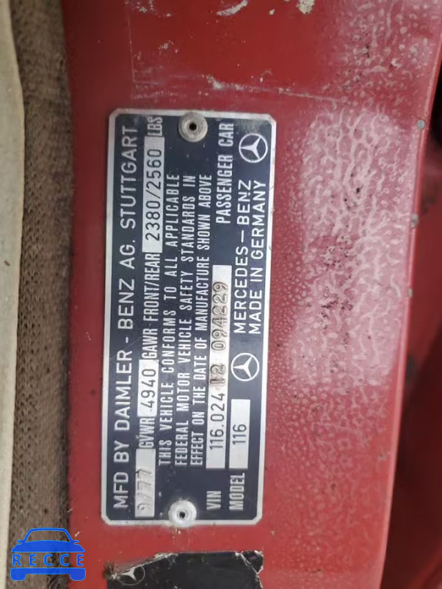 1978 MERCEDES-BENZ 300-CLASS 11602412094229 image 11