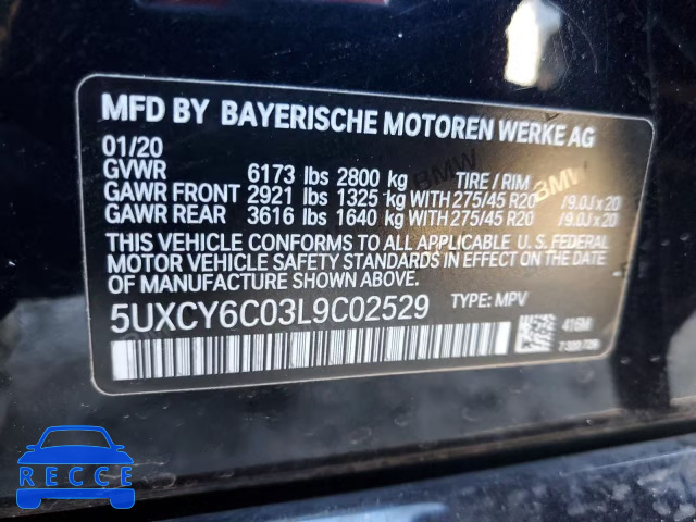 2020 BMW X6 XDRIVE4 5UXCY6C03L9C02529 image 12
