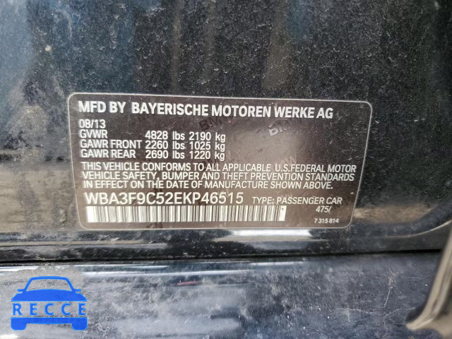 2014 BMW ACTIVEHYBR WBA3F9C52EKP46515 зображення 11