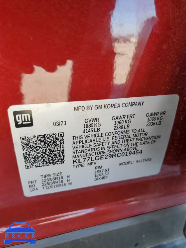 2024 CHEVROLET TRAX 1RS KL77LGE29RC019454 image 12