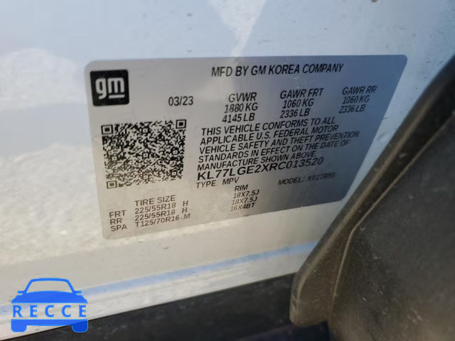 2024 CHEVROLET TRAX 1RS KL77LGE2XRC013520 image 13