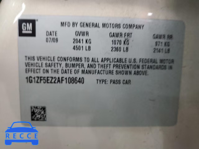 2010 CHEVROLET MALIBU HYB 1G1ZF5EZ2AF108640 image 11