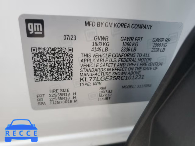 2024 CHEVROLET TRAX 1RS KL77LGE25RC101231 image 13