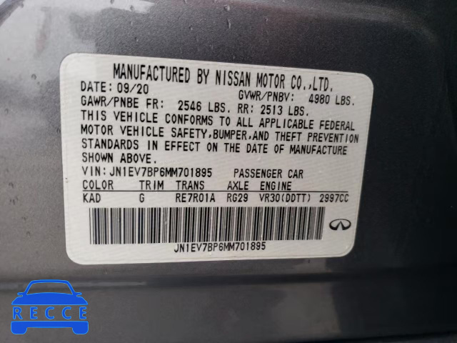 2021 INFINITI Q50 LUXE JN1EV7BP6MM701895 image 11