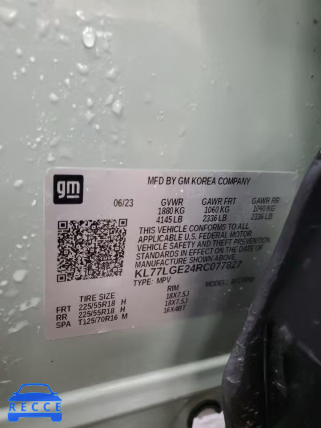 2024 CHEVROLET TRAX 1RS KL77LGE24RC077827 image 12