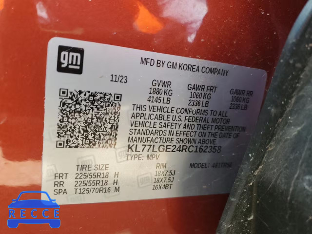 2024 CHEVROLET TRAX 1RS KL77LGE24RC162358 image 12
