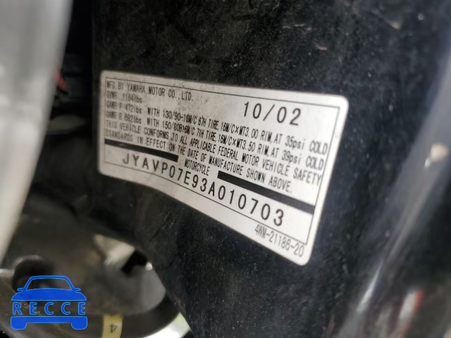 2003 YAMAHA XV1600 AT JYAVP07E93A010703 image 9