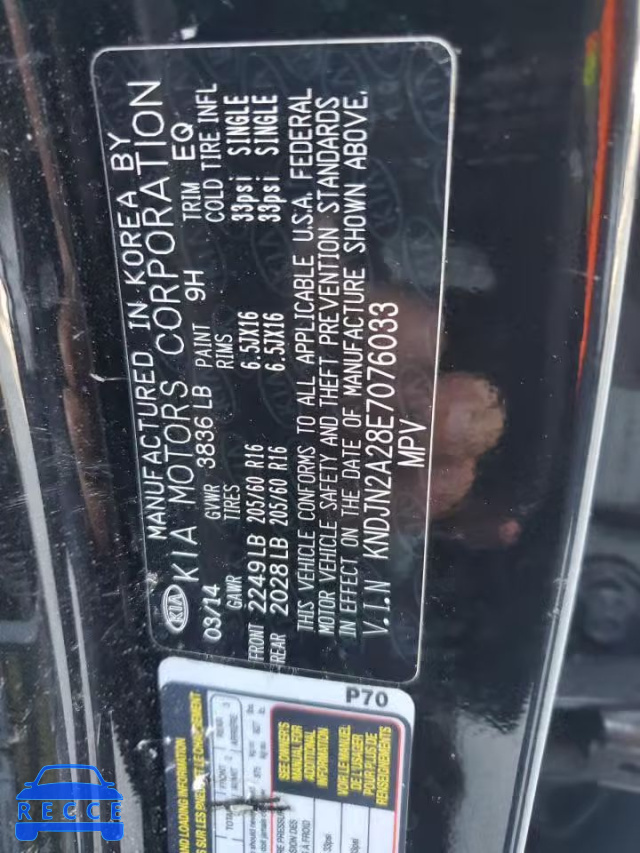 2014 KIA SOUL KNDJN2A28E7076033 image 12
