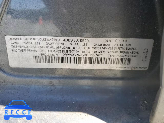 2010 VOLKSWAGEN JETTA LIMI 3VWAZ7AJ5AM099663 image 12