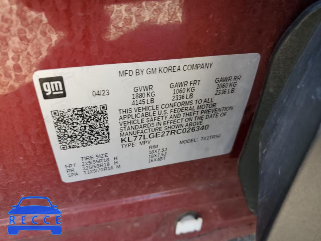 2024 CHEVROLET TRAX 1RS KL77LGE27RC026340 image 11