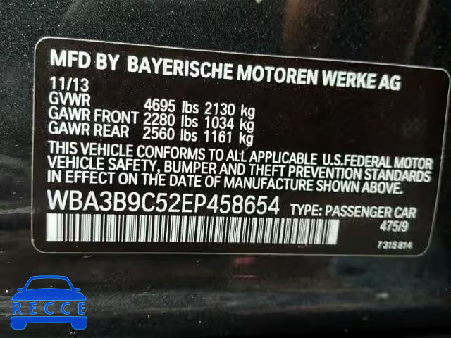 2014 BMW 335XI WBA3B9C52EP458654 зображення 9