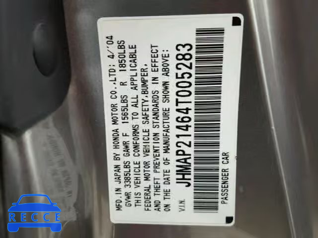 2004 HONDA S2000 JHMAP21464T005283 image 9