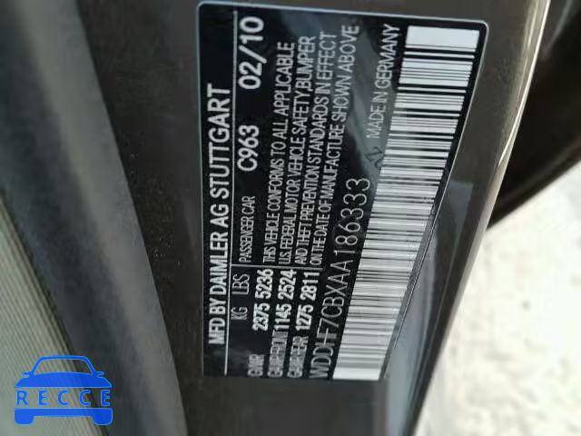 2010 MERCEDES-BENZ E550 WDDHF7CBXAA186333 image 9