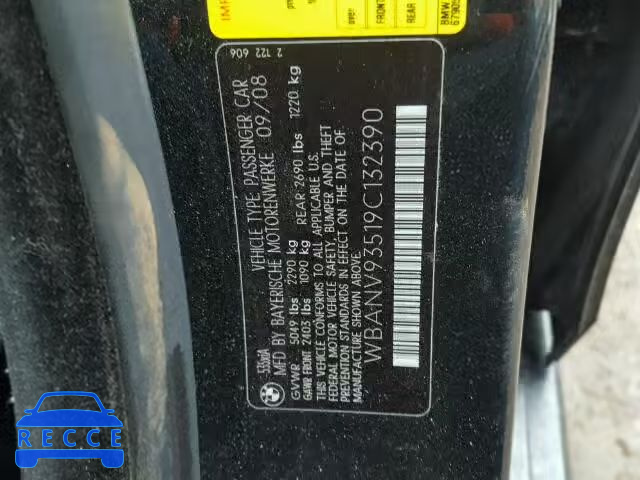 2009 BMW 535XI WBANV93519C132390 image 9