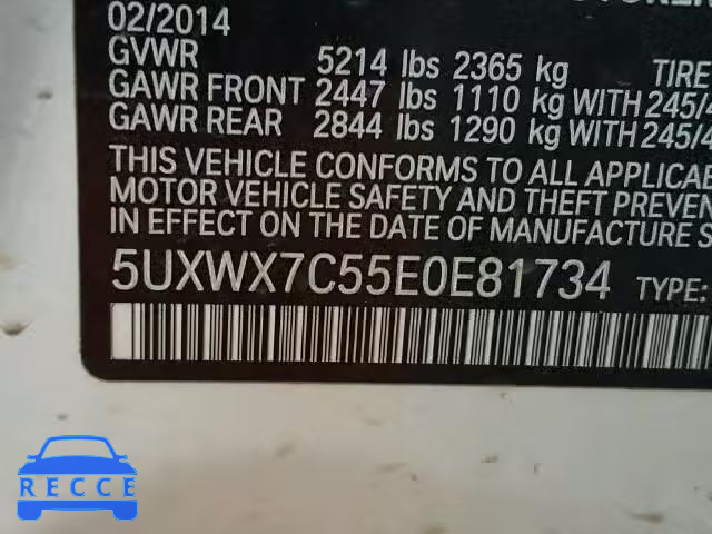 2014 BMW X3 XDRIVE3 5UXWX7C55E0E81734 image 9