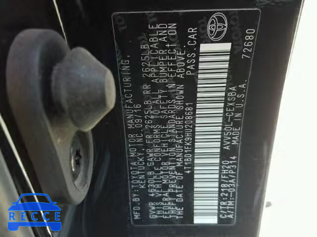 2017 TOYOTA CAMRY HYBR 4T1BD1FK9HU208681 image 9