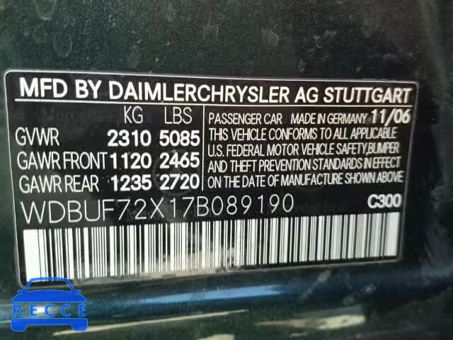 2007 MERCEDES-BENZ E550 WDBUF72X17B089190 image 9