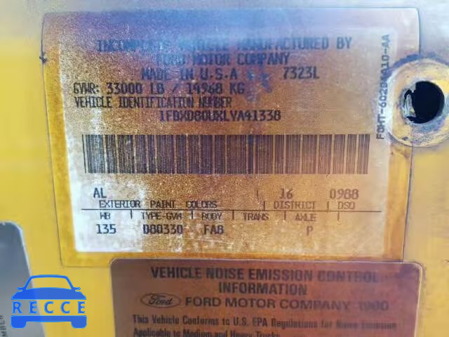 1990 FORD LOW TILT C 1FDXD80UXLVA41338 Bild 9