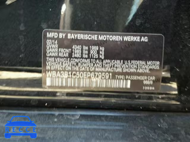 2014 BMW 320I WBA3B1C50EP679591 image 9