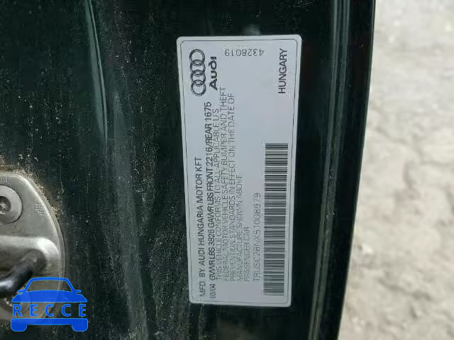 2005 AUDI TT TRUSC28NX51008979 image 9