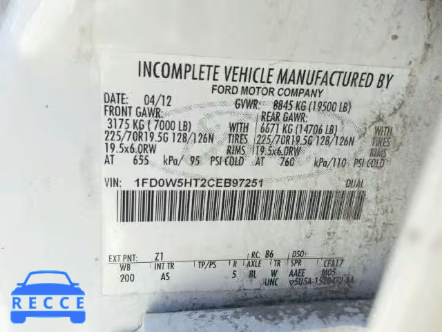 2012 FORD F550 SUPER 1FD0W5HT2CEB97251 image 9