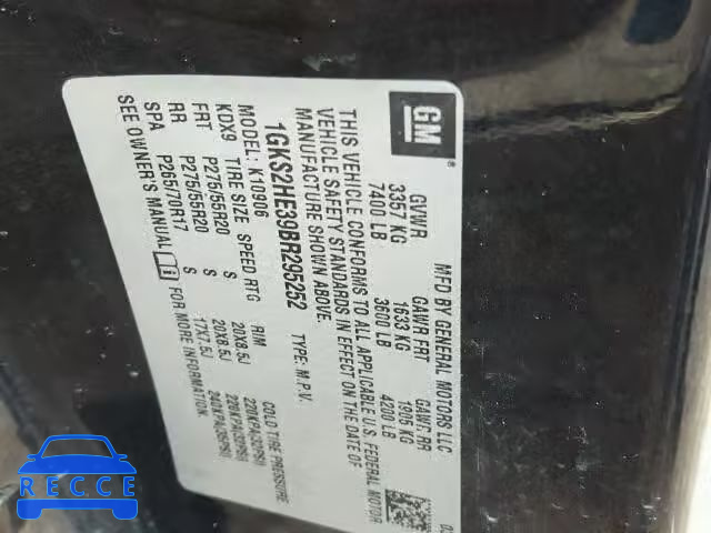2011 GMC YUKON XL K 1GKS2HE39BR295252 image 9