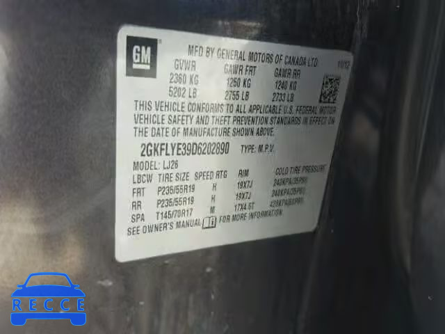 2013 GMC TERRAIN DE 2GKFLYE39D6202890 image 9