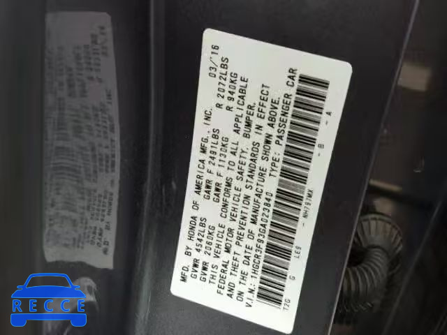 2016 HONDA ACCORD TOU 1HGCR3F93GA023840 зображення 9