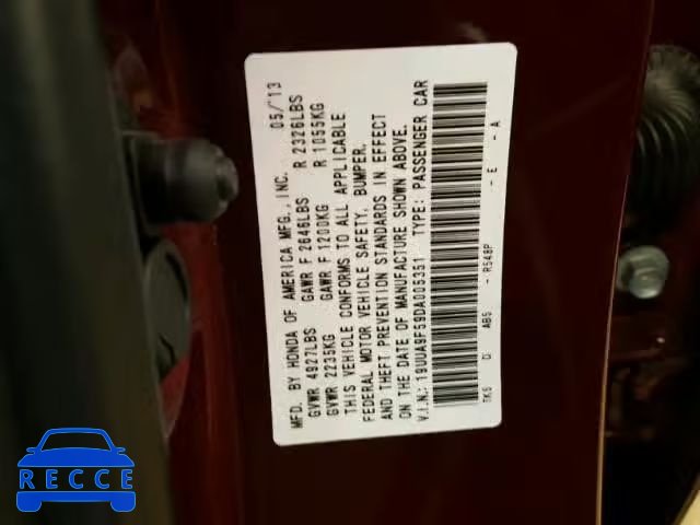 2013 ACURA TL AWD TEC 19UUA9F59DA005351 Bild 9