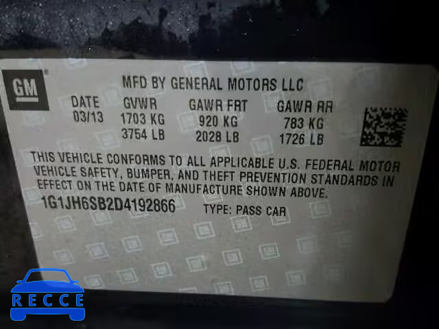 2013 CHEVROLET SONIC RS 1G1JH6SB2D4192866 image 9