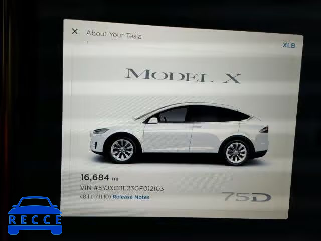 2016 TESLA MODEL X 5YJXCBE23GF012103 зображення 7