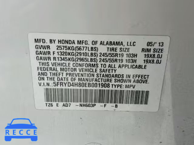 2014 ACURA MDX Advance 5FRYD4H80EB001908 image 9