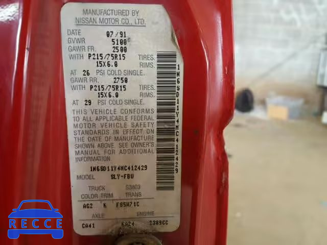 1991 NISSAN SHORT BED 1N6SD11Y4MC412429 image 9