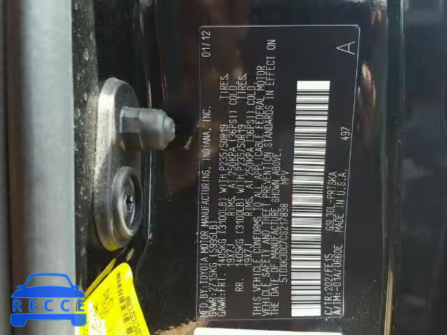 2012 TOYOTA SIENNA SPORT 5TDXK3DC7CS217898 image 9