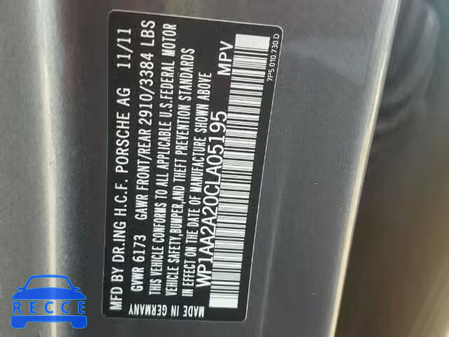 2012 PORSCHE CAYENNE WP1AA2A20CLA05195 Bild 9
