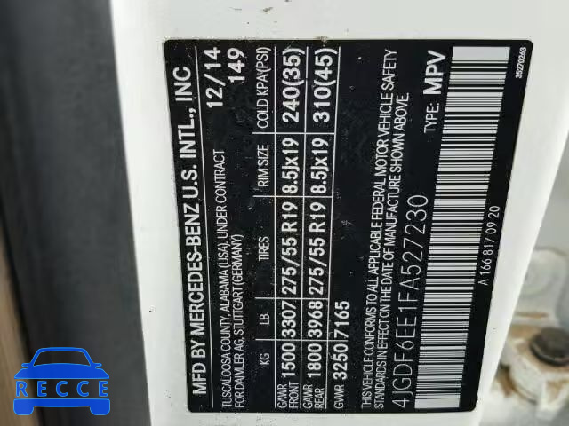 2015 MERCEDES-BENZ GL450 4 MA 4JGDF6EE1FA527230 image 9