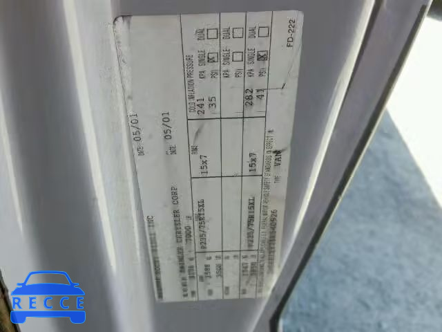 2001 DODGE RAM VAN B1 2B6HB11Y71K540926 image 9