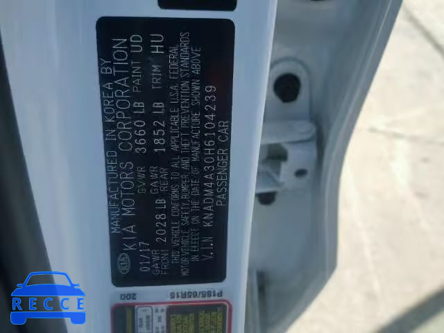 2017 KIA RIO LX KNADM4A30H6104239 image 9