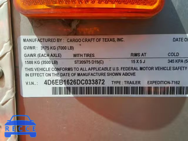 2013 CARGO 7X16 4D6EB1626DC033872 Bild 9