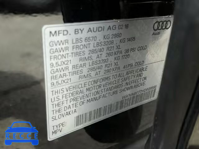 2017 AUDI Q7 PRESTIG WA1VABF77HD009568 зображення 9