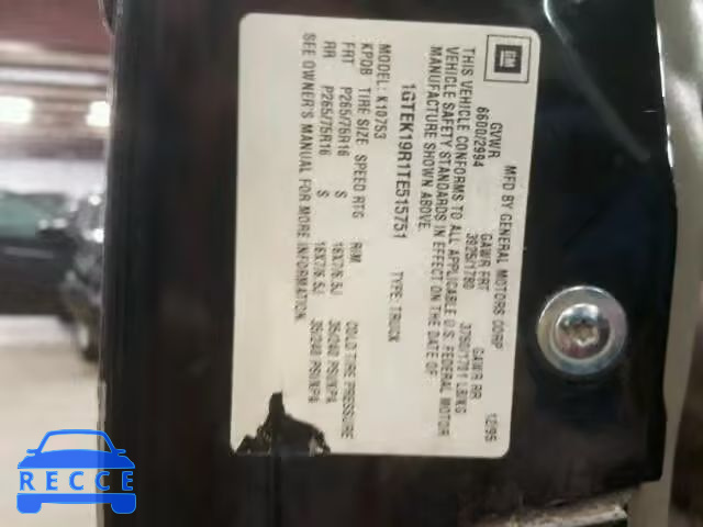 1996 GMC SIERRA K15 1GTEK19R1TE515751 image 9