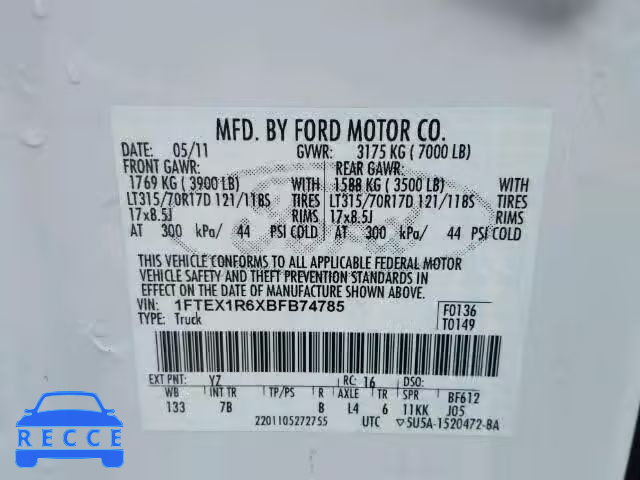 2011 FORD F150 SVT R 1FTEX1R6XBFB74785 image 9