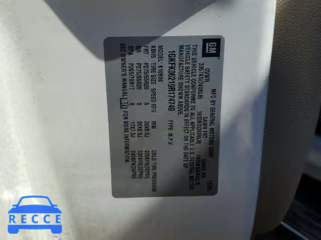 2009 GMC YUKON DENA 1GKFK06219R174749 image 9