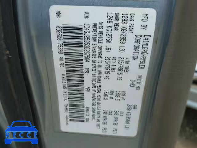 2003 CHRYSLER VOYAGER 1C4GJ25B53B267564 image 9