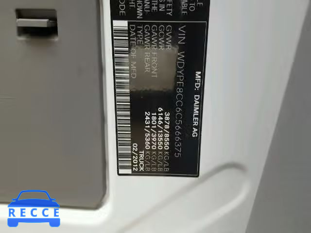 2012 FREIGHTLINER SPRINTER WDYPE8CC6C5666375 зображення 9