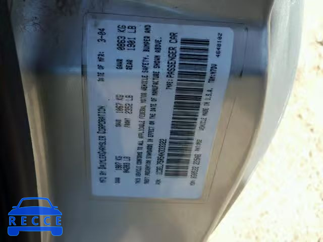 2004 CHRYSLER SEBRING GT 1C3EL75R54N333322 image 9