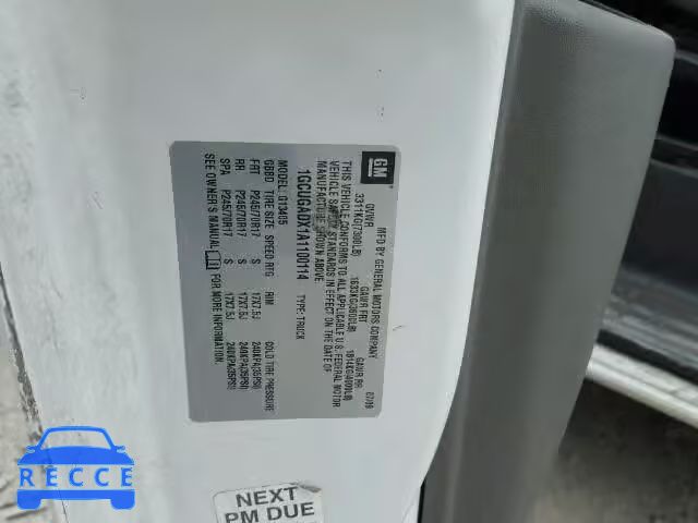 2010 CHEVROLET EXPRESS G1 1GCUGADX1A1100114 Bild 9