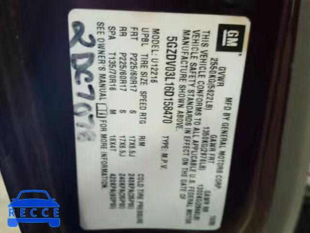 2006 SATURN RELAY 2 5GZDV03L16D158470 Bild 9