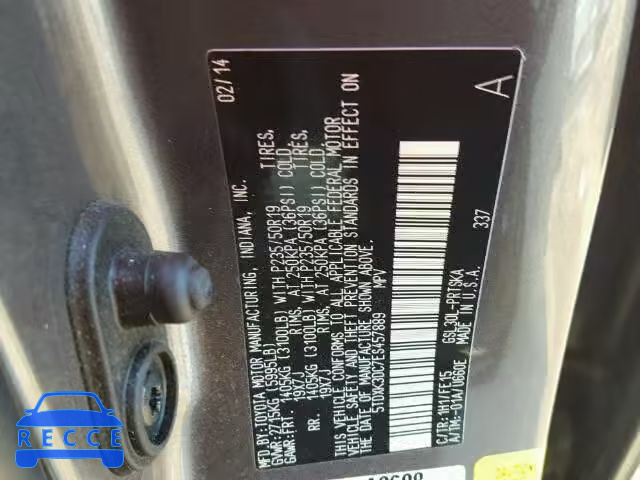 2014 TOYOTA SIENNA SPORT 5TDXK3DC7ES457889 image 9
